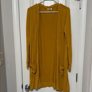 Yellow Lightweight Knit Cardigan Sweater